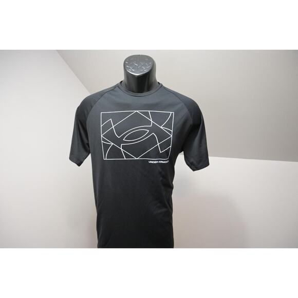 Under Armour Gym Shirt HeatGear Black Athletic Short Sleeve Tee Mens Medium - Picture 1 of 8